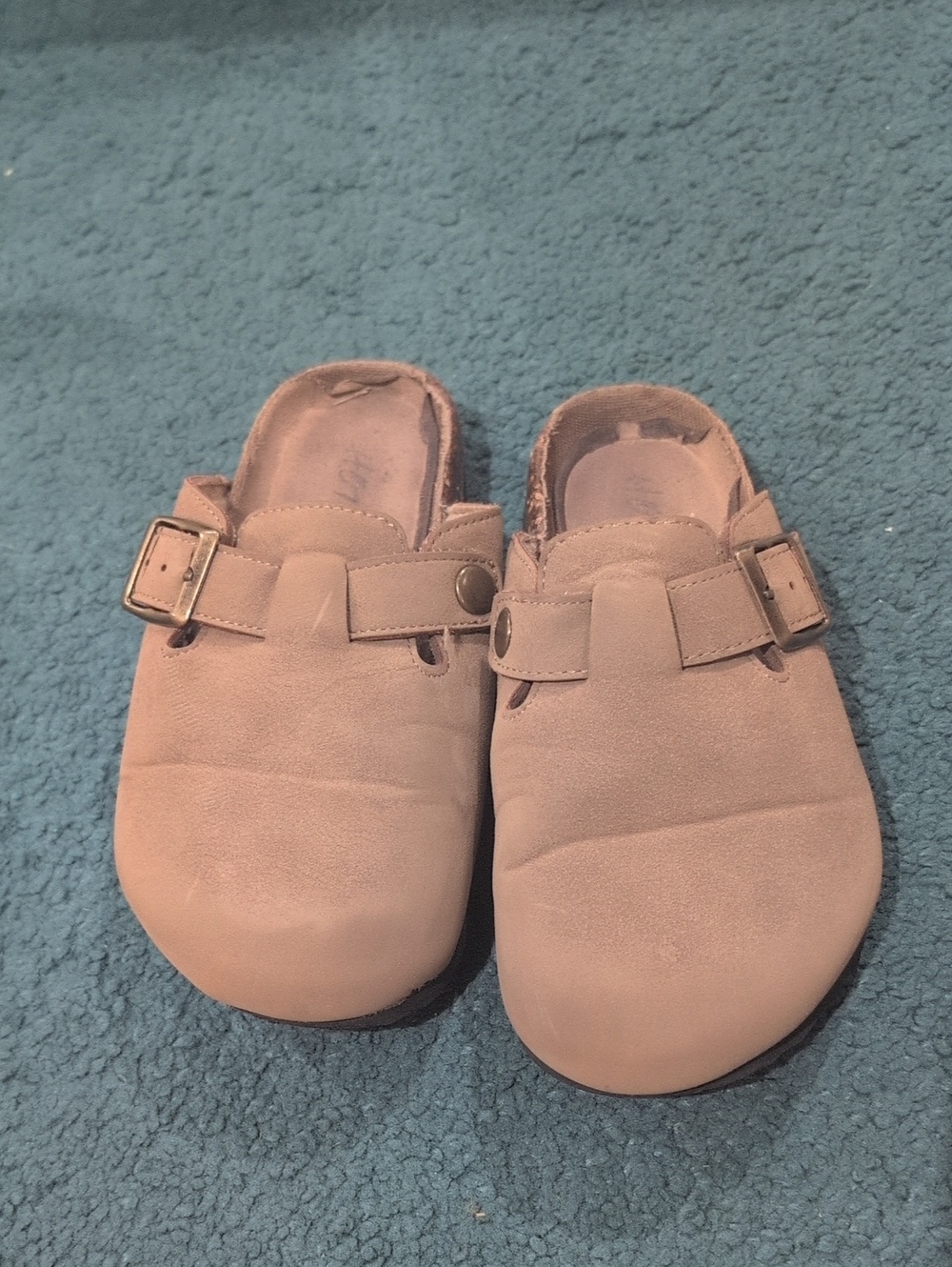 Kids Neutral Tan Slip-On Clog with Buckle Hotcakes 13m